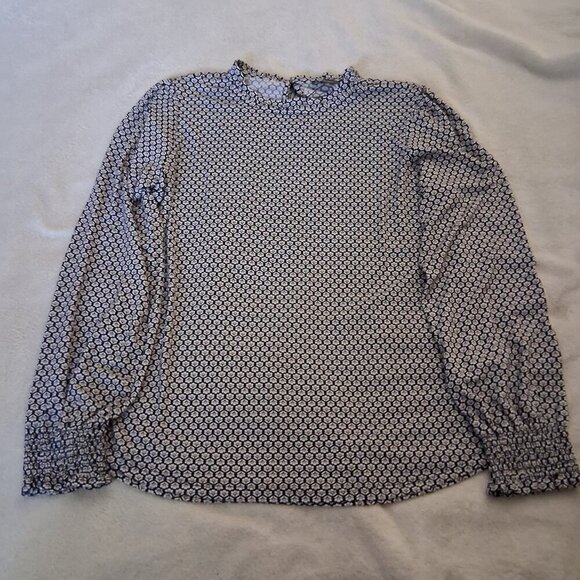 Adrianna Papell NWT Women's Medium Black White Floral Print High Neck Blouse - Picture 4 of 11